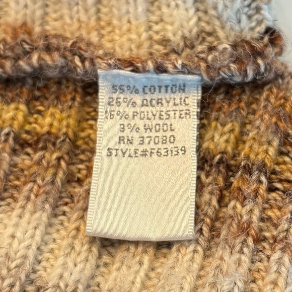 Ponsesa Sz L Striped Cowl Neck Knit Sweater Circle Hem Multi Womens - Picture 4 of 6